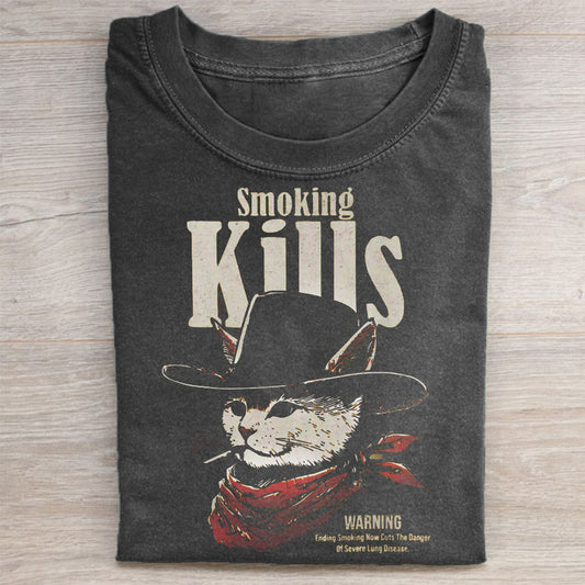 Smoking Kills Cat T-shirt