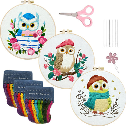 Whimsical Owl - Themed DIY Embroidery Kits