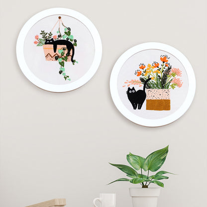 Holiday Cats Embroidery Kit for Beginners