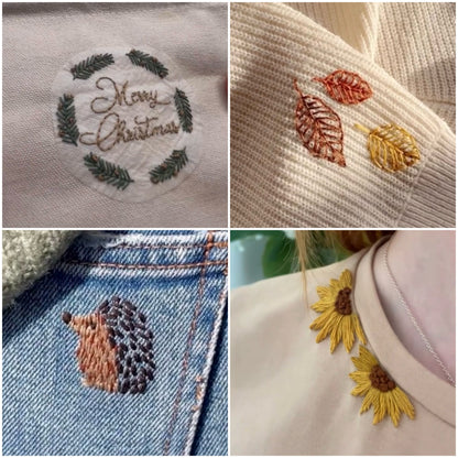 DIY Water-Soluble Printed Fly Set Embroidery