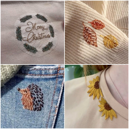DIY Water-Soluble Printed Fly Set Embroidery