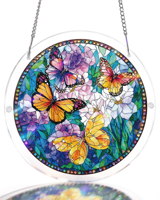Acrylic Jigsaw Puzzle Suncatcher - Butterflies in Bloom