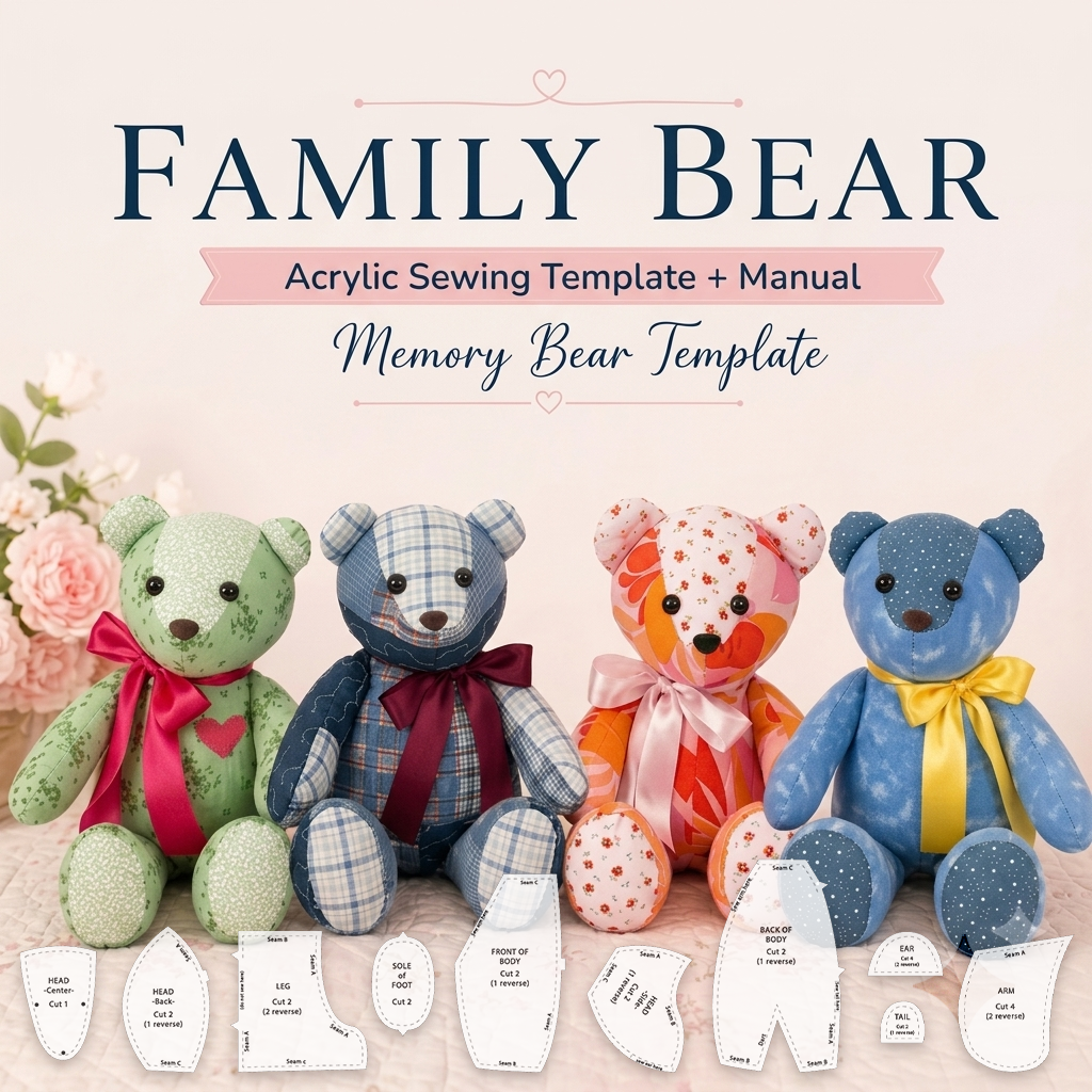 🔥50% OFF Limited Time Offer - Keepsakes made from family clothing - Acrylic Sewing Template (With Tutorial)