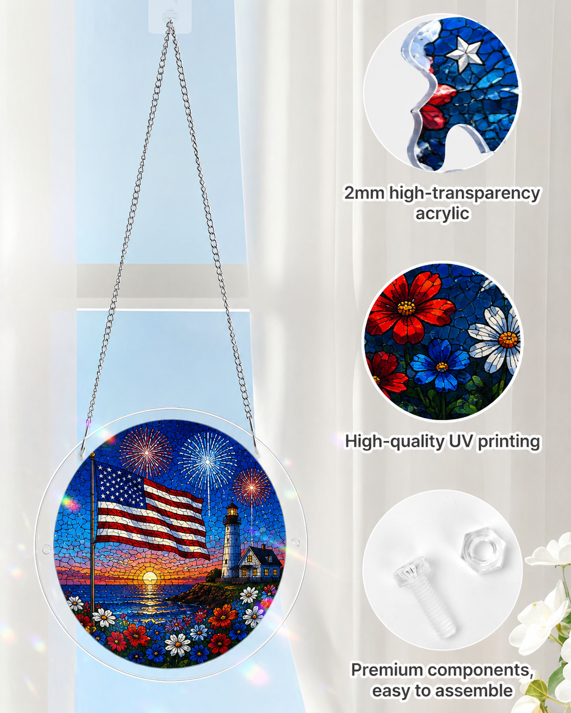 Acrylic Jigsaw Puzzle Suncatcher - Independence Day Celebrations