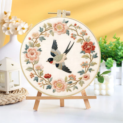 Oriental Bird And Bloom Embroidery Kit