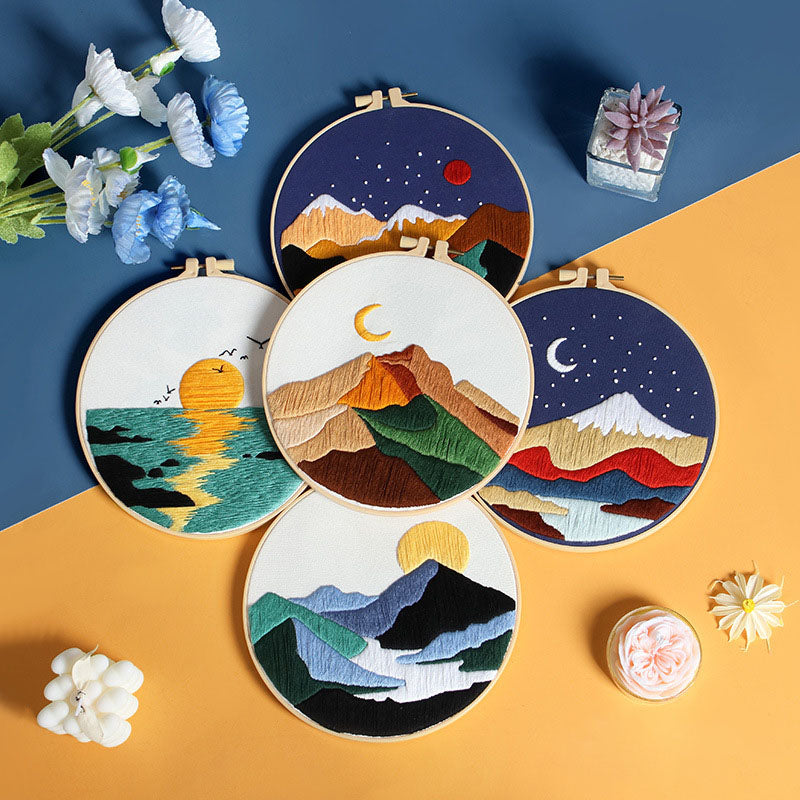 Stitched Landscapes - Themed DIY Embroidery Kits