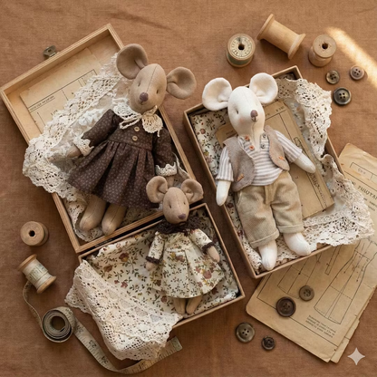 Mouse Family Sewing Template Set + With Instructions