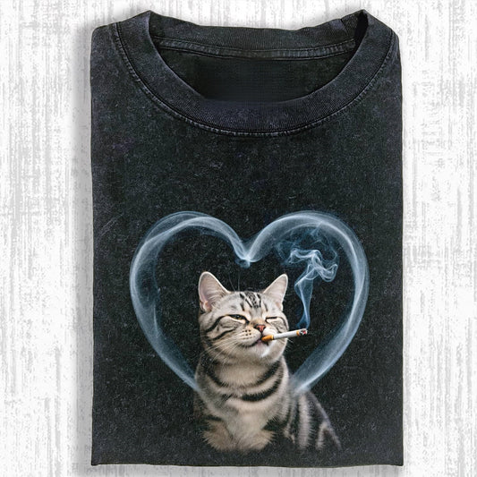 SMOKING CAT MEME T-SHIRT