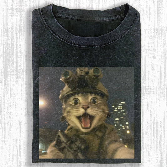 Wacky Cat Portrait T-shirt