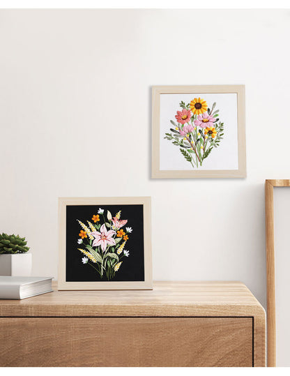 Flower With Colorful Background - Themed DIY Embroidery Kits