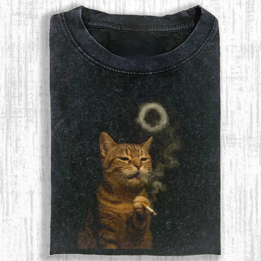 SMOKING CAT MEME T-SHIRT