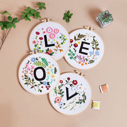 HOME & LOVE Floral Monogram Embroidery Kit