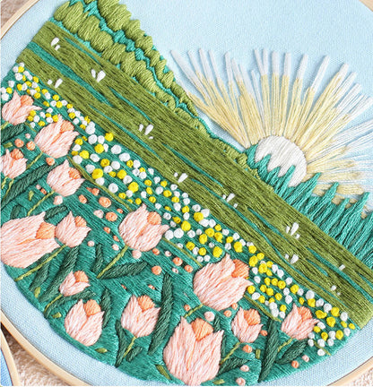 UrCustomHUB Garden View Hand Stitch Kit: Stitch your own peaceful garden escape