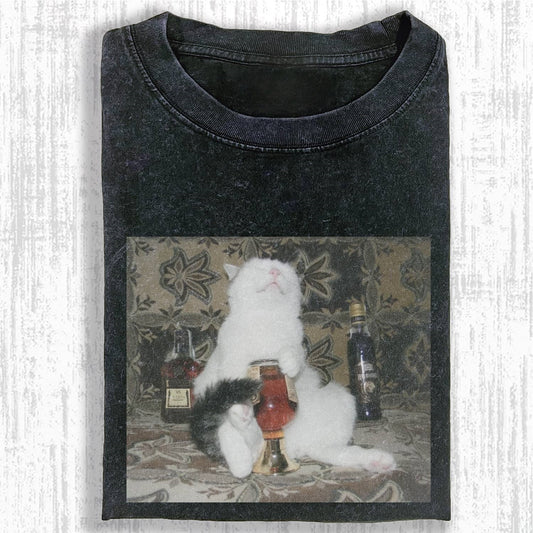 Wacky Drunk Cat T-shirt