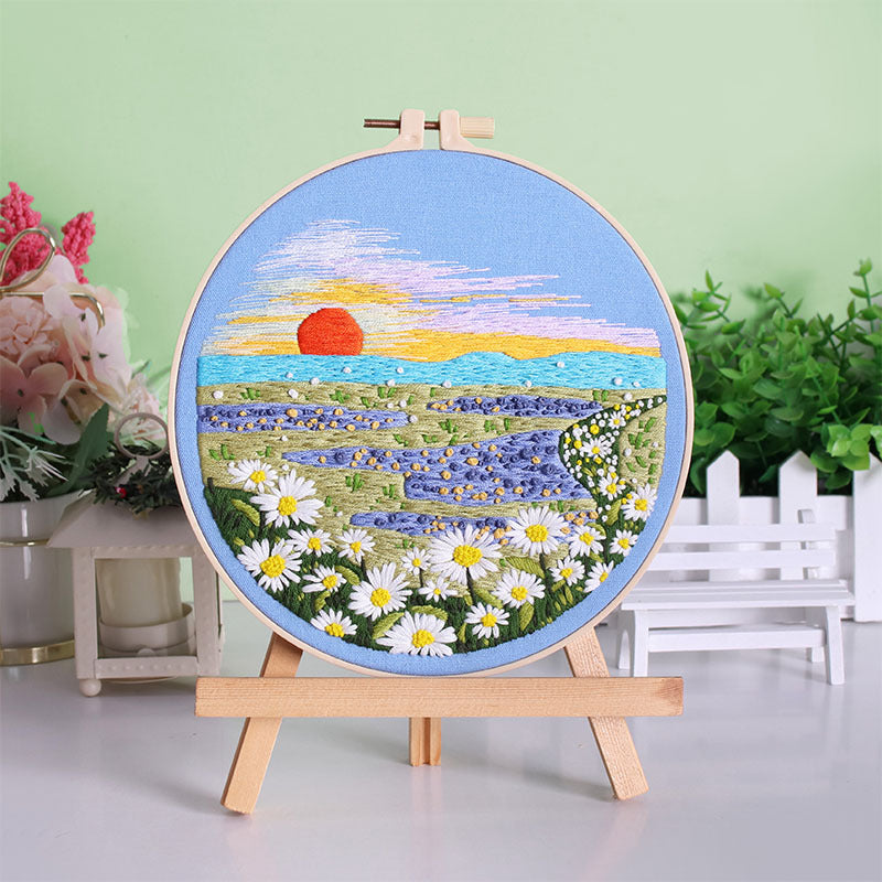 UrCustomHUB Garden View Hand Stitch Kit: Stitch your own peaceful garden escape