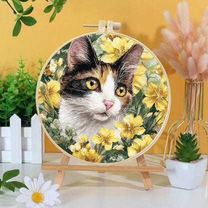 Whisker And Wildflower Embroidery Kit