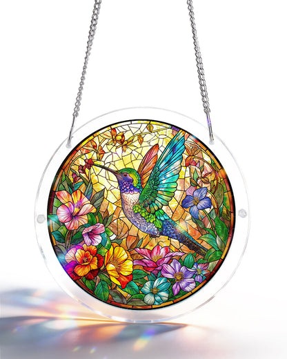 Acrylic Jigsaw Puzzle Suncatcher - Botanical Nectar Oasis
