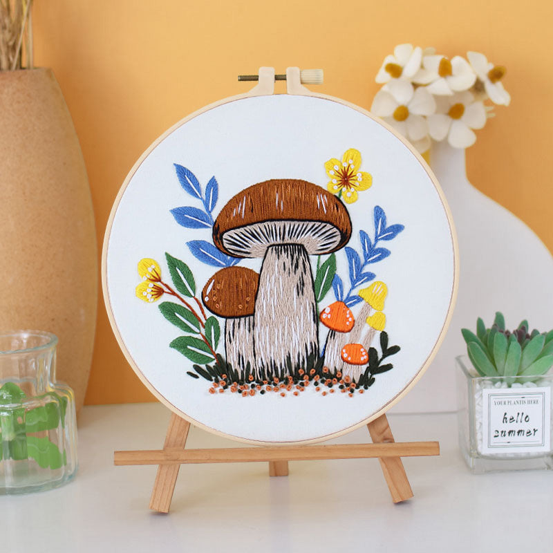 Enchanted Forest Mushroom Embroidery Kit: Craft Your Whimsical Masterpiece