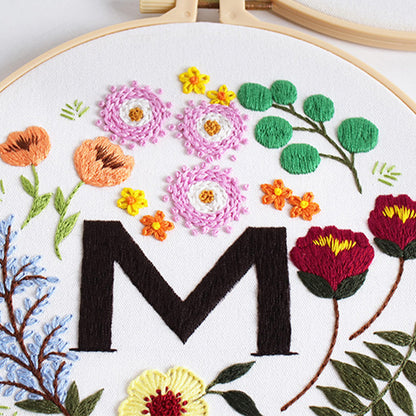 HOME & LOVE Floral Monogram Embroidery Kit