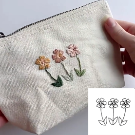 DIY Water-Soluble Printed Sunflowers Embroidery