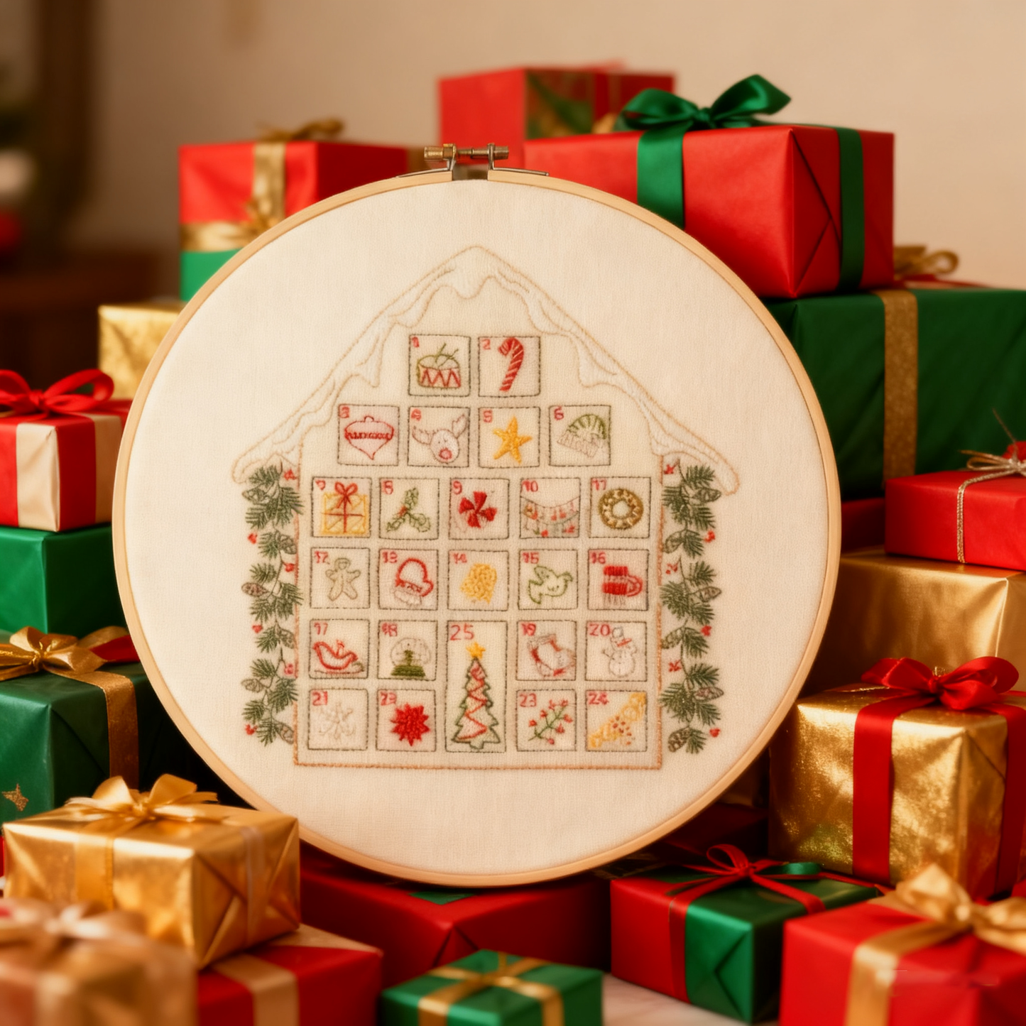 Stick & Stitch Water-Soluble Bee Embroidery Fabric : Gingerbread House