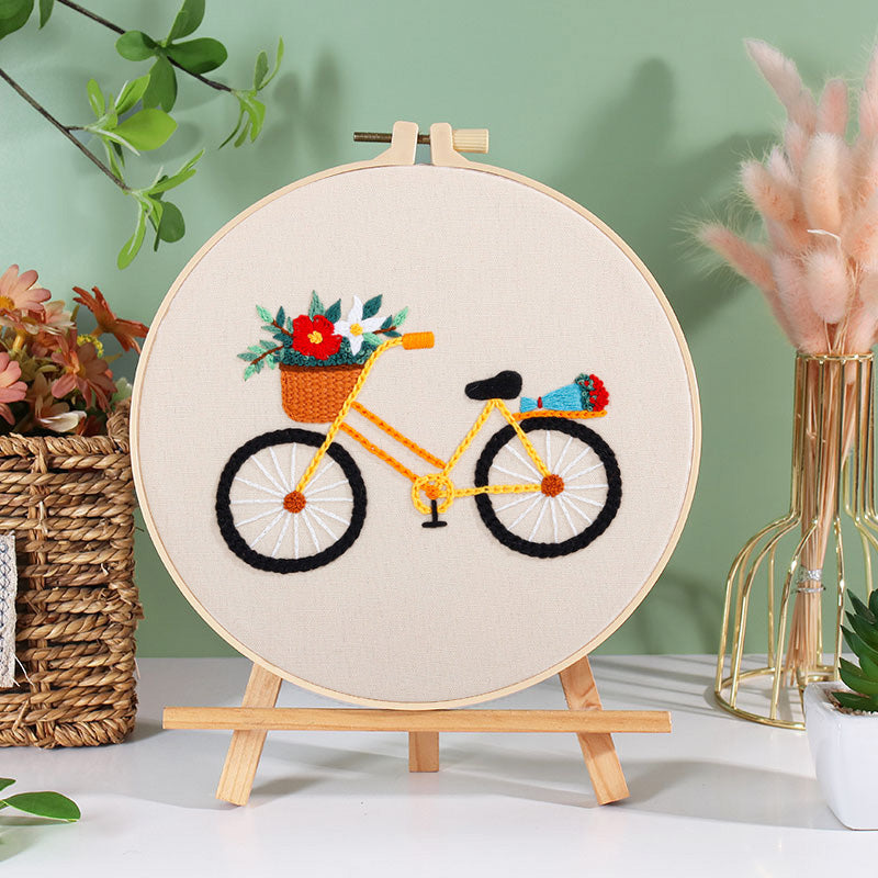 Bicycle Bliss Embroidery Kit: Ride into Creativity with Every Stitch