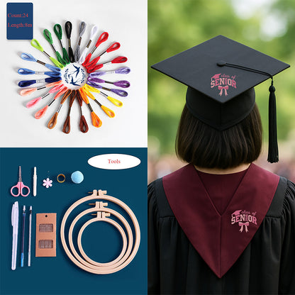 Graduation Stitch Emblem – Class of 2025 A Handmade Tribute to a Milestone Moment