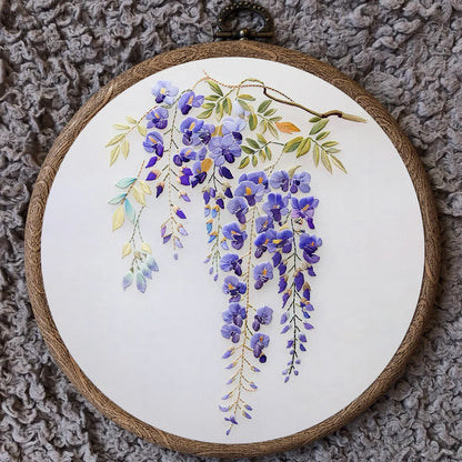 Rubbyoo Embroidery Kit-   Wisteria Flower