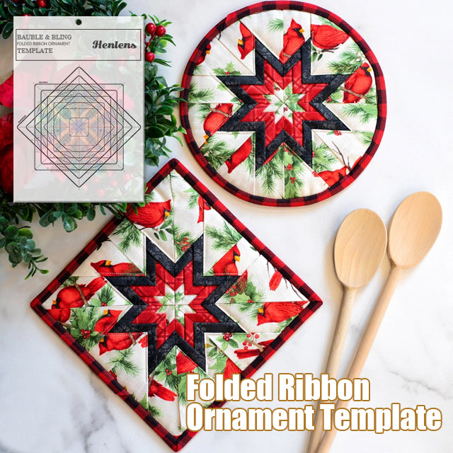Bauble & Bling Folded Ribbon Ornament Template -With Instructions