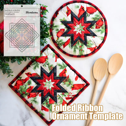 Bauble & Bling Folded Ribbon Ornament Template -With Instructions