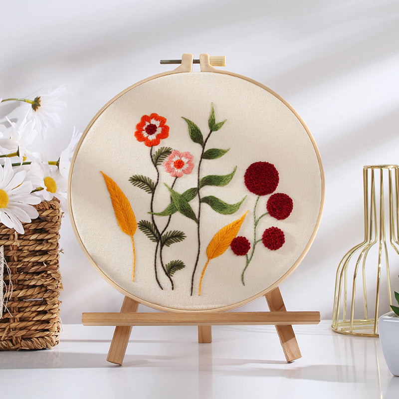 Botanical Blossoms Embroidery Kit: Craft Your Floral Masterpiece