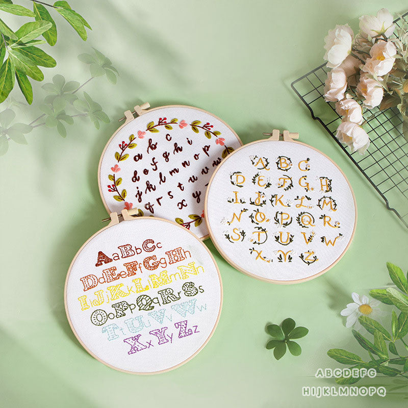 Colorful Alphabet -Themed DIY Embroidery Kits