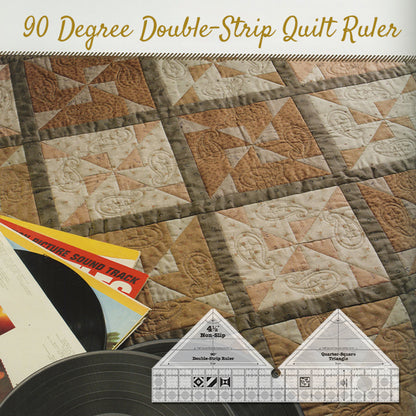 90° Degree Double-Strip Quilt Ruler - With Instructions