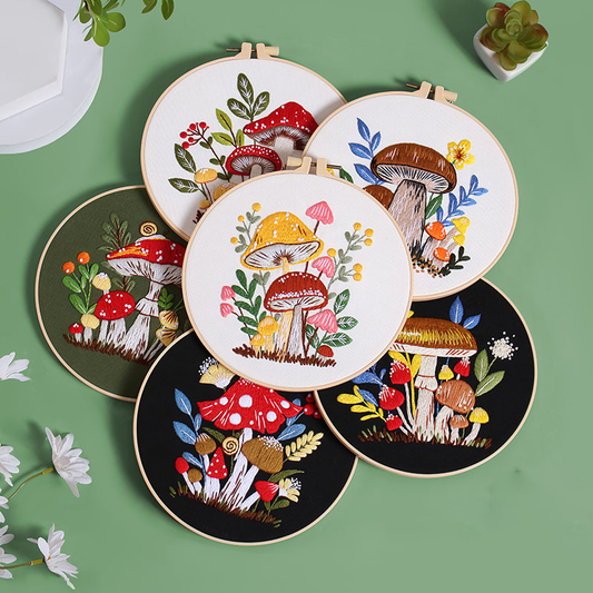 Enchanted Forest Mushroom Embroidery Kit: Craft Your Whimsical Masterpiece