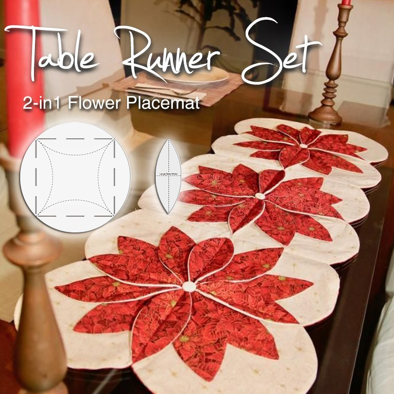 Composite Quilted Flower Placemat 2PCS SET- With Instructions