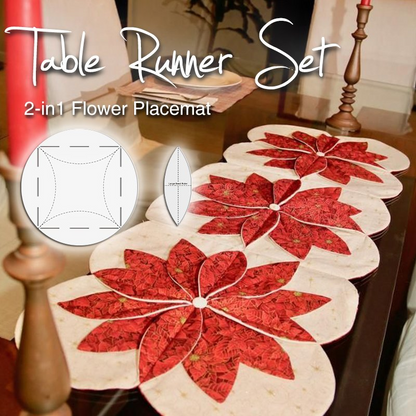 Composite Quilted Flower Placemat 2PCS SET- With Instructions