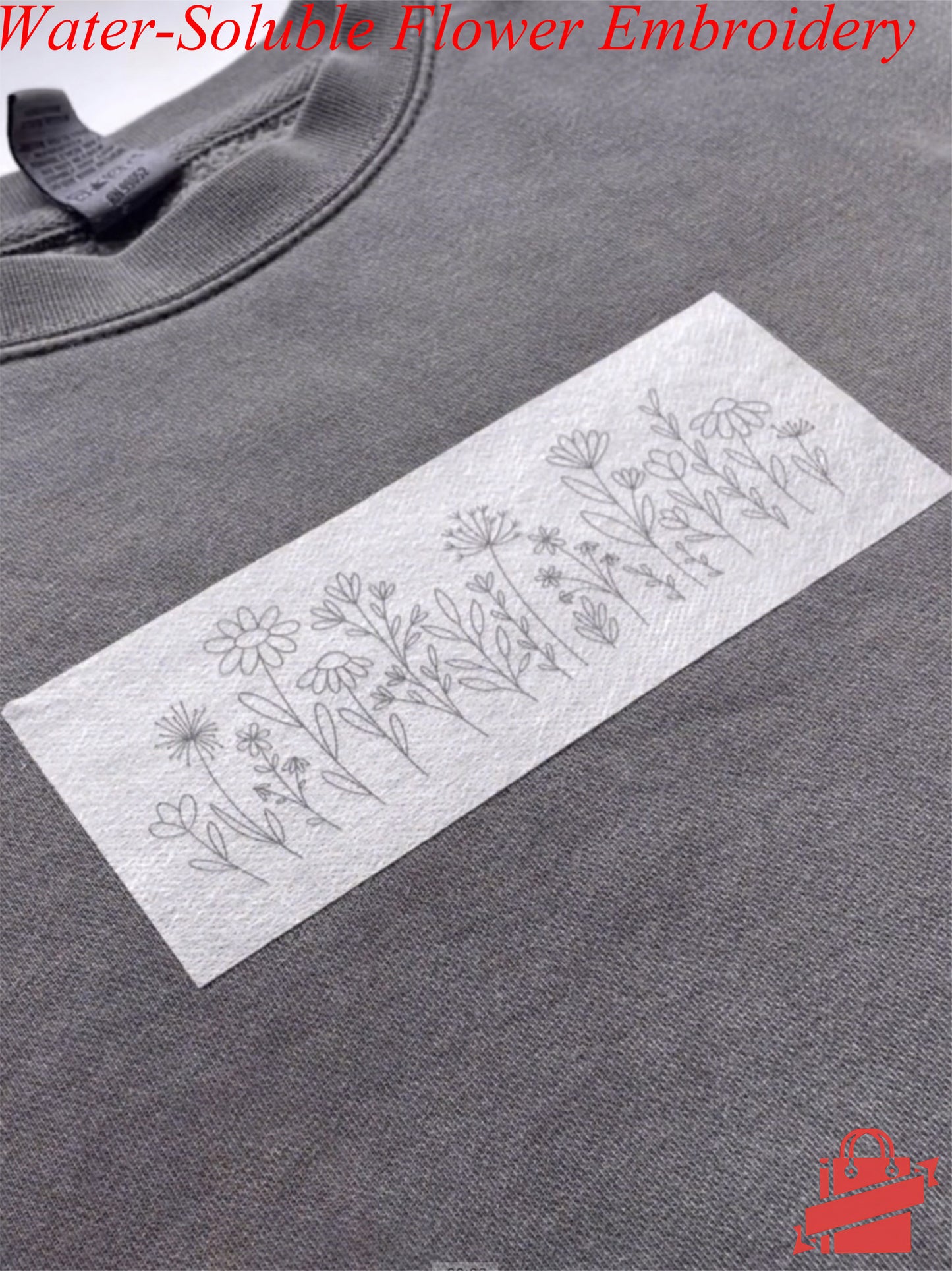 DIY Water-Soluble Printed Flower Set Embroidery