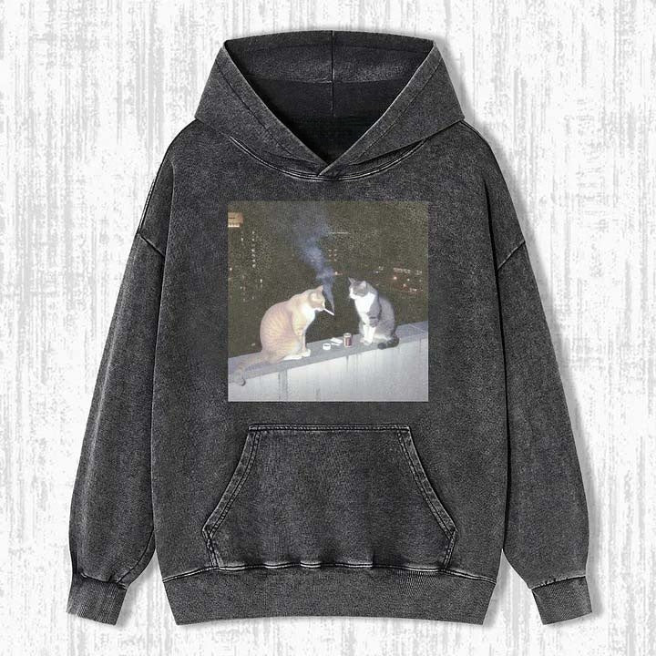 SMOKING CAT SWEATSHIRTS & HOODIES