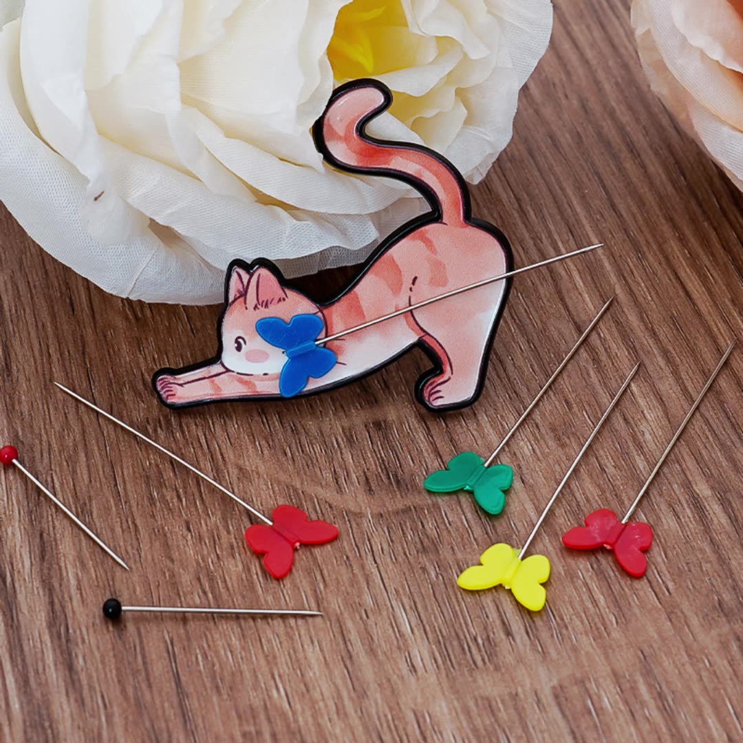 Cat-Shaped Magnetic Needle Minder: Your Crafting Companion