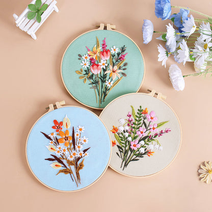 Vibrant Floral Embroidery Kit: Let Nature Bloom in Your Hands