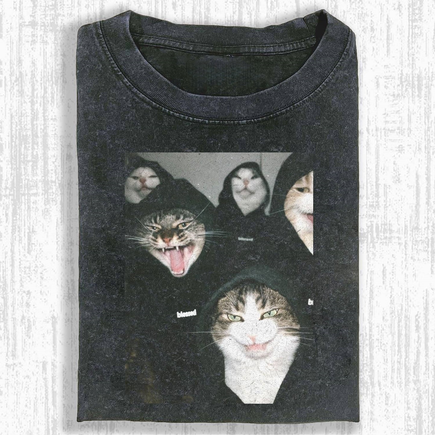 Cool and Daring Cat Group Dark - Style Trendy Cats T-shirt