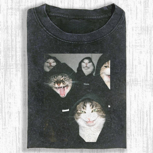 Cool and Daring Cat Group Dark - Style Trendy Cats T-shirt