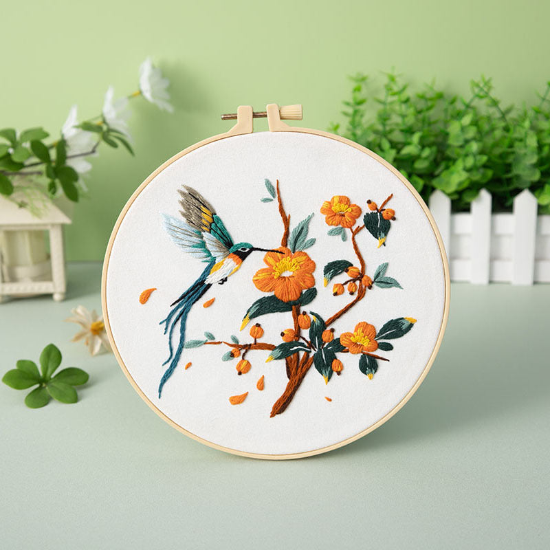 Hummingbird & Blossom  - Themed DIY Embroidery Kits