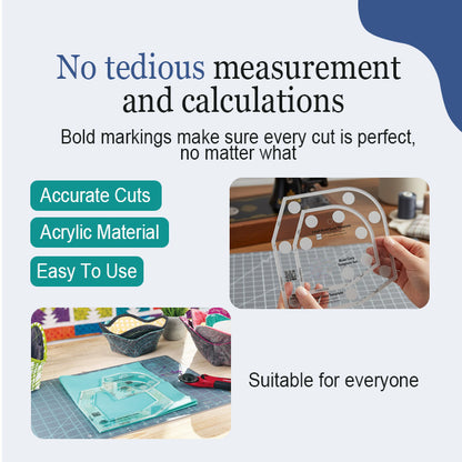Bowl Cozy Template Cutting Ruler Set - 2PCS (With Instructions)