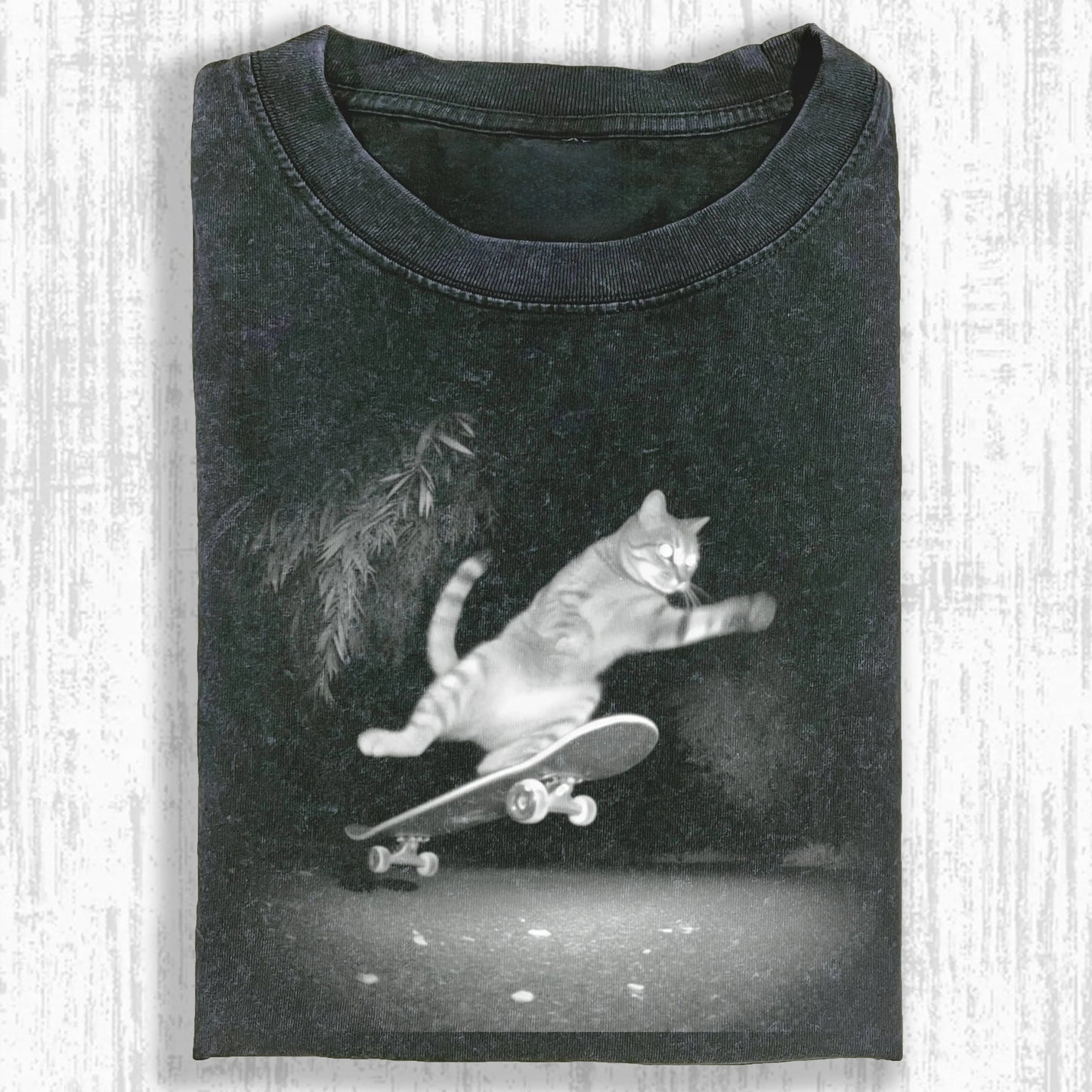 Wacky Skateboarding Cat Trick T-shirt