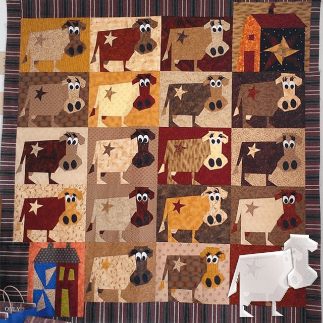 DIY Aggravating Cows Quilt Template Set-With Instructions