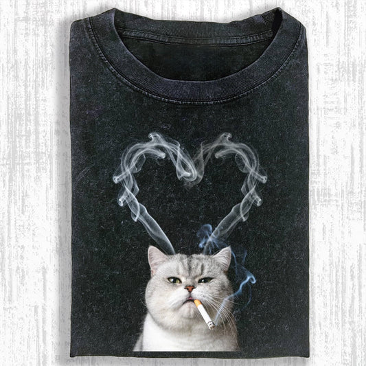 SMOKING CAT MEME T-SHIRT