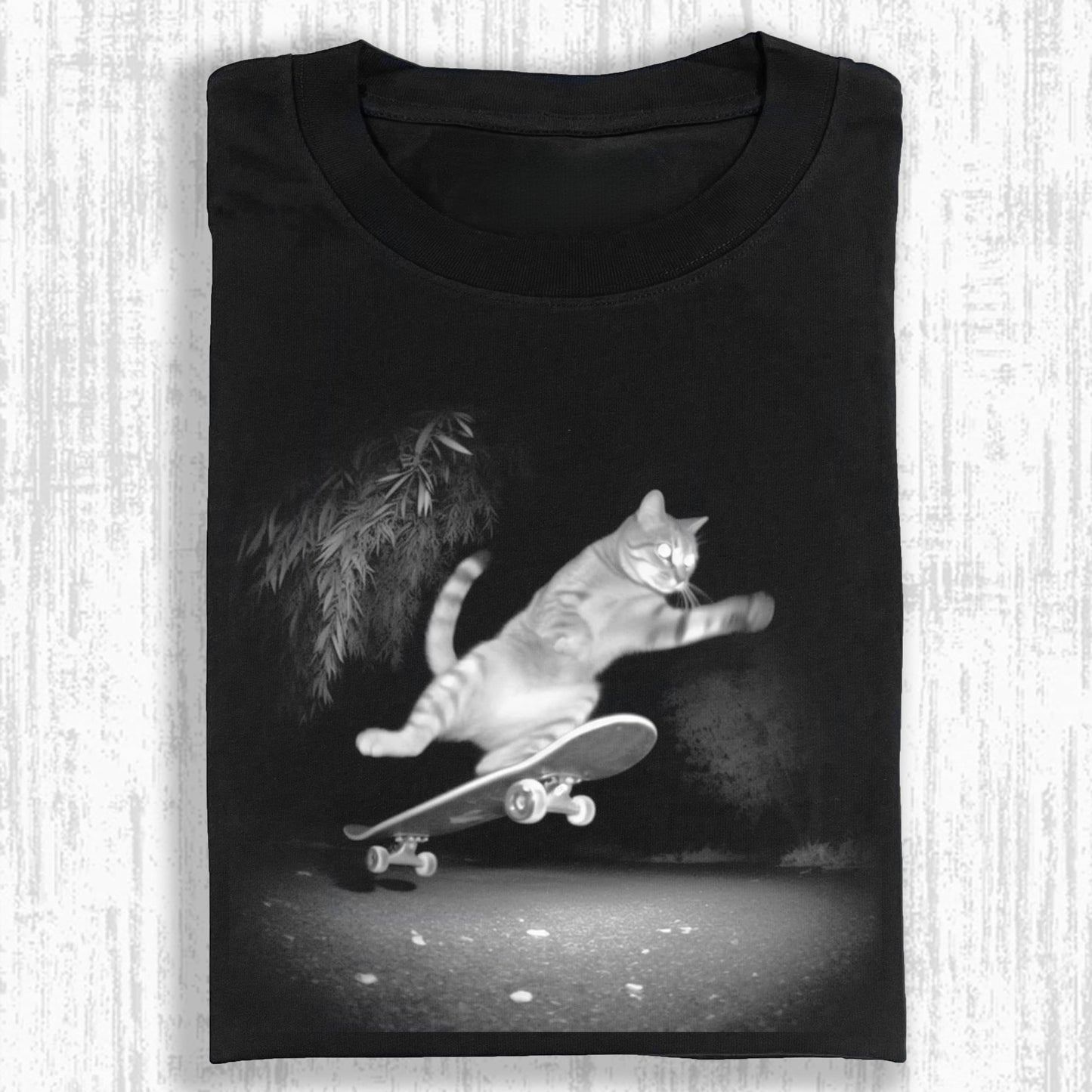 Wacky Skateboarding Cat Trick T-shirt