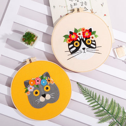Enchanted Feline Embroidery Kit