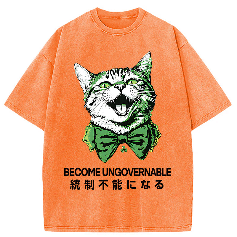 St. Patrick's Day Prank Cat Washed T-Shirt